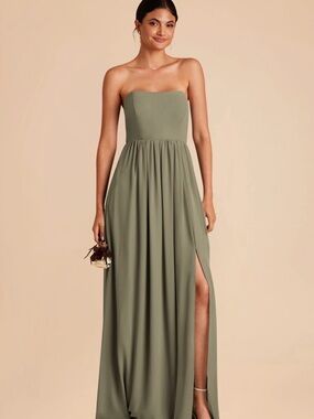 Moss Green Chiffon Dress - Birdy Grey